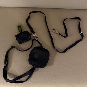 Maxbone black leash set with hands free dog leash, waste bag holder, and pouch